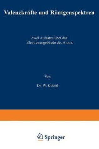 Cover of Valenzkräfte und Röntgenspektren