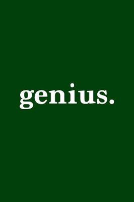 Book cover for Genius. Journal White on Green Design