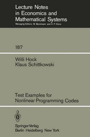 Cover of Test Examples for Nonlinear Programming Codes