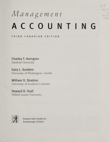 Book cover for Management Accounting, Third Canadian Edition
