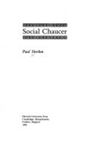 Cover of Social Chaucer