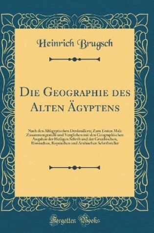 Cover of Die Geographie Des Alten AEgyptens