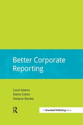 Cover of Better Corporate Reporting