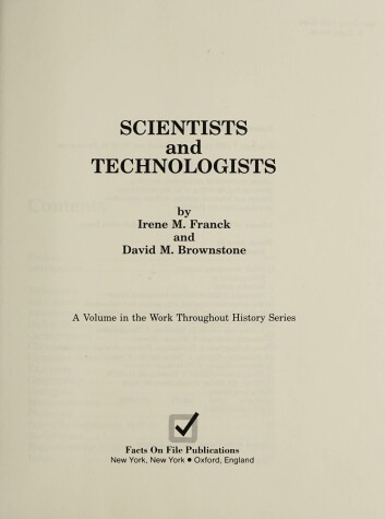 Book cover for Scientists and Technologists