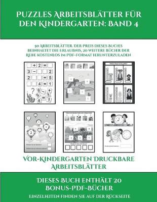 Cover of Vor-Kindergarten Druckbare Arbeitsblätter (Puzzles Arbeitsblätter für den Kindergarten