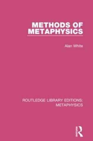 Cover of Methods of Metaphysics