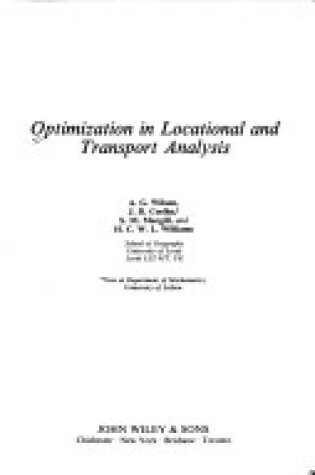 Cover of Optimization in Locational and Transport Analysis