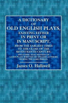 Book cover for A Dictionary of Old English Plays