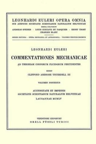 Cover of Commentationes mechanicae ad theoriam corporum fluidorum pertinentes 2nd part