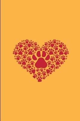 Book cover for I Love Dogs Paw Prints Heart Pattern