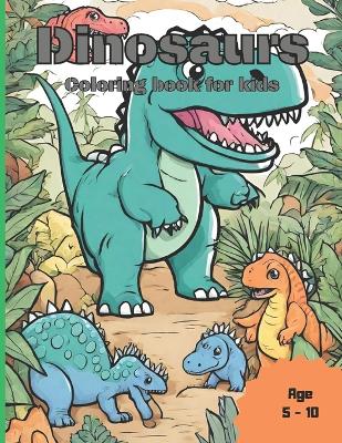 Book cover for Dinosaurs. Coloring book for kids.