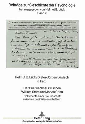 Book cover for Der Briefwechsel Zwischen William Stern Und Jonas Cohn