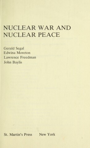 Book cover for Nuclear War and Nuclear Peace