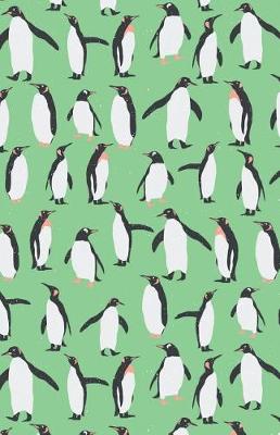 Book cover for Journal Notebook Penguins in Snow Winter Pattern - Green