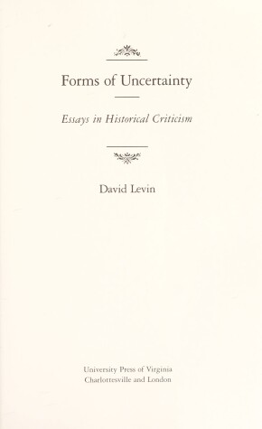 Book cover for Forms of Uncertainty