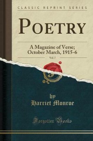 Cover of Poetry, Vol. 7