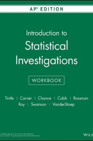 Cover of Introduction to Statistical Investigations, First Edition AP Edition Workbook