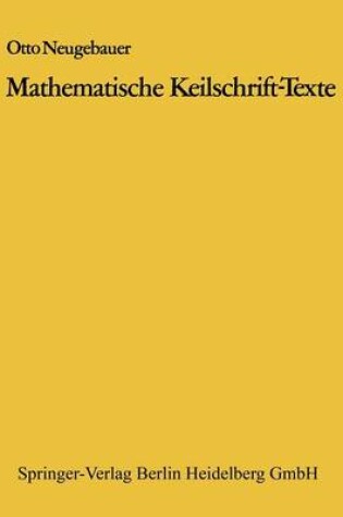 Cover of Mathematische Keilschrift-Texte
