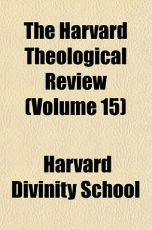 Cover of The Harvard Theological Review (Volume 15)