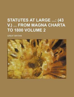 Book cover for Statutes at Large Volume 2