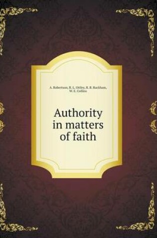 Cover of Authority in matters of faith