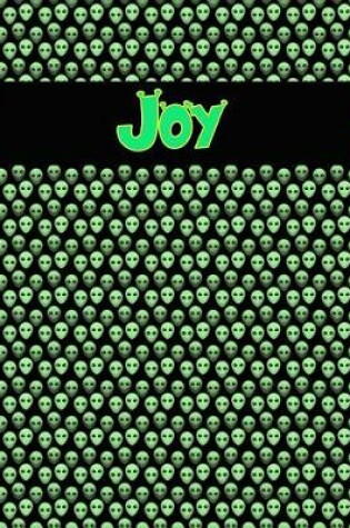 Cover of 120 Page Handwriting Practice Book with Green Alien Cover Joy