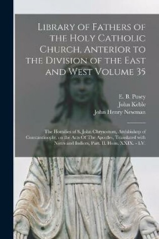 Cover of Library of Fathers of the Holy Catholic Church, Anterior to the Division of the East and West Volume 35
