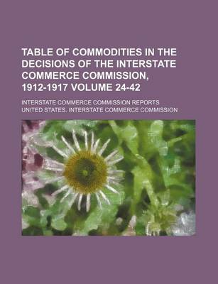 Book cover for Table of Commodities in the Decisions of the Interstate Commerce Commission, 1912-1917 Volume 24-42; Interstate Commerce Commission Reports