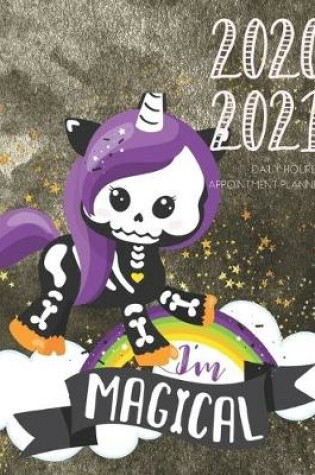 Cover of Daily Planner 2020-2021 Skull Unicorn 15 Months Gratitude Hourly Appointment Calendar