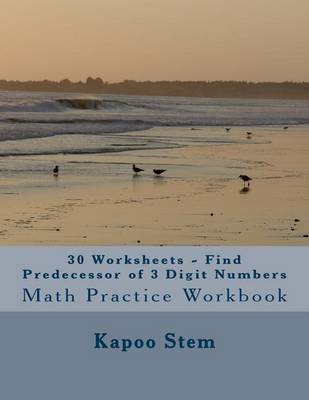 Book cover for 30 Worksheets - Find Predecessor of 3 Digit Numbers