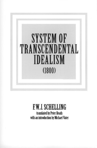 Book cover for System of Transcendental Idealism