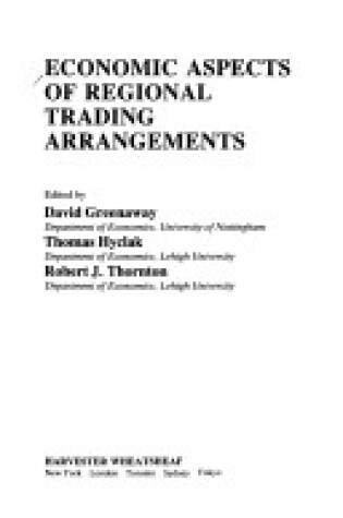 Cover of Economic Aspects of Regional Trading Agreements