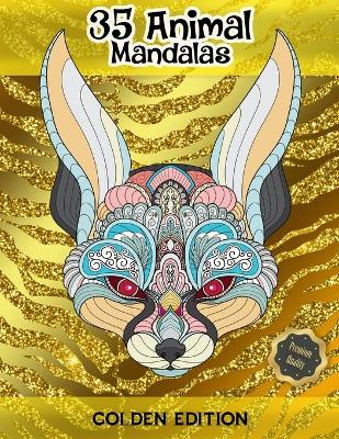 Book cover for 35 Animal Mandalas, GOLDEN EDITION