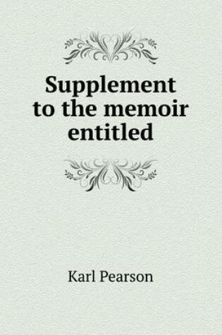 Cover of Supplement to the memoir entitled