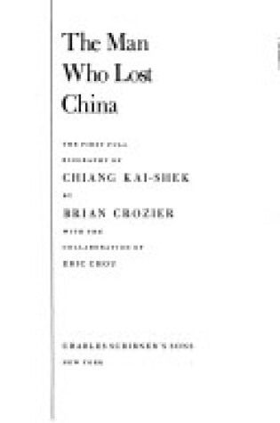 Cover of The Man Who Lost China