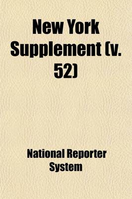 Book cover for New York Supplement (Volume 52)