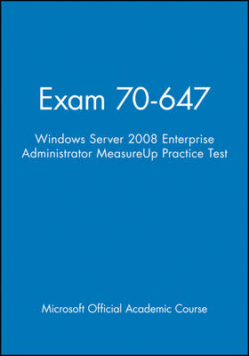 Book cover for Exam 70-647 Windows Server 2008 Enterprise Administrator Measureup Practice Test