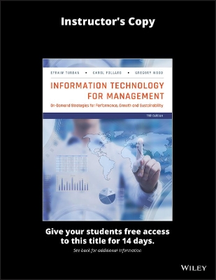 Book cover for Information Technology for Management: On-Demand Strategies for Performance, Growth and Sustainability, 11th Edition Evaluation Copy