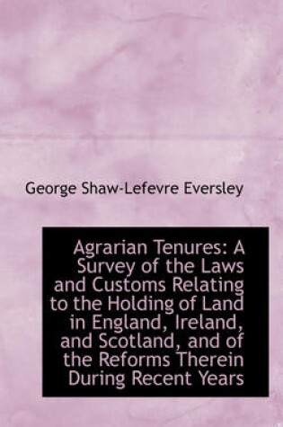 Cover of Agrarian Tenures