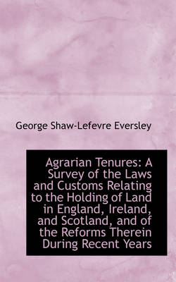 Book cover for Agrarian Tenures