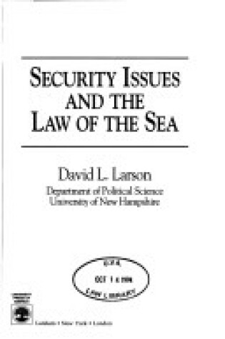 Cover of Security Issues and the Law of the Sea