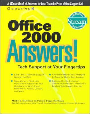 Book cover for Office 2000 answers! Tech Support at Your Fingertips