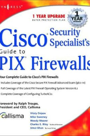 Cover of Cisco Security Specialists Guide to PIX Firewall