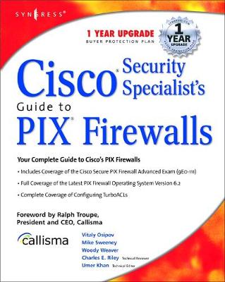 Book cover for Cisco Security Specialists Guide to PIX Firewall