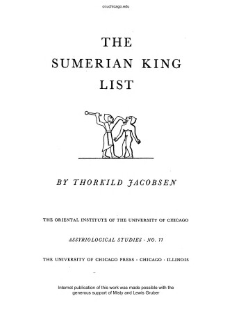 Cover of Sumerian King List