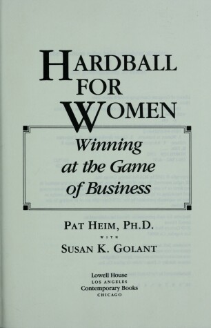 Book cover for Hardball for Women