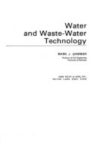 Cover of Water and Wastewater Technology