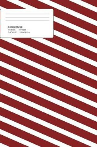 Cover of Christmas Candy Stripe Composition College Ruled Book (7.44 x 9.69) 200 pages V2