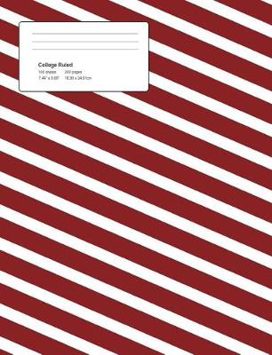 Book cover for Christmas Candy Stripe Composition College Ruled Book (7.44 x 9.69) 200 pages V2