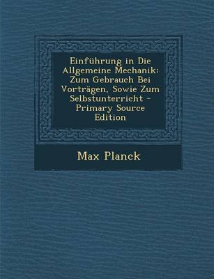 Book cover for Einfuhrung in Die Allgemeine Mechanik